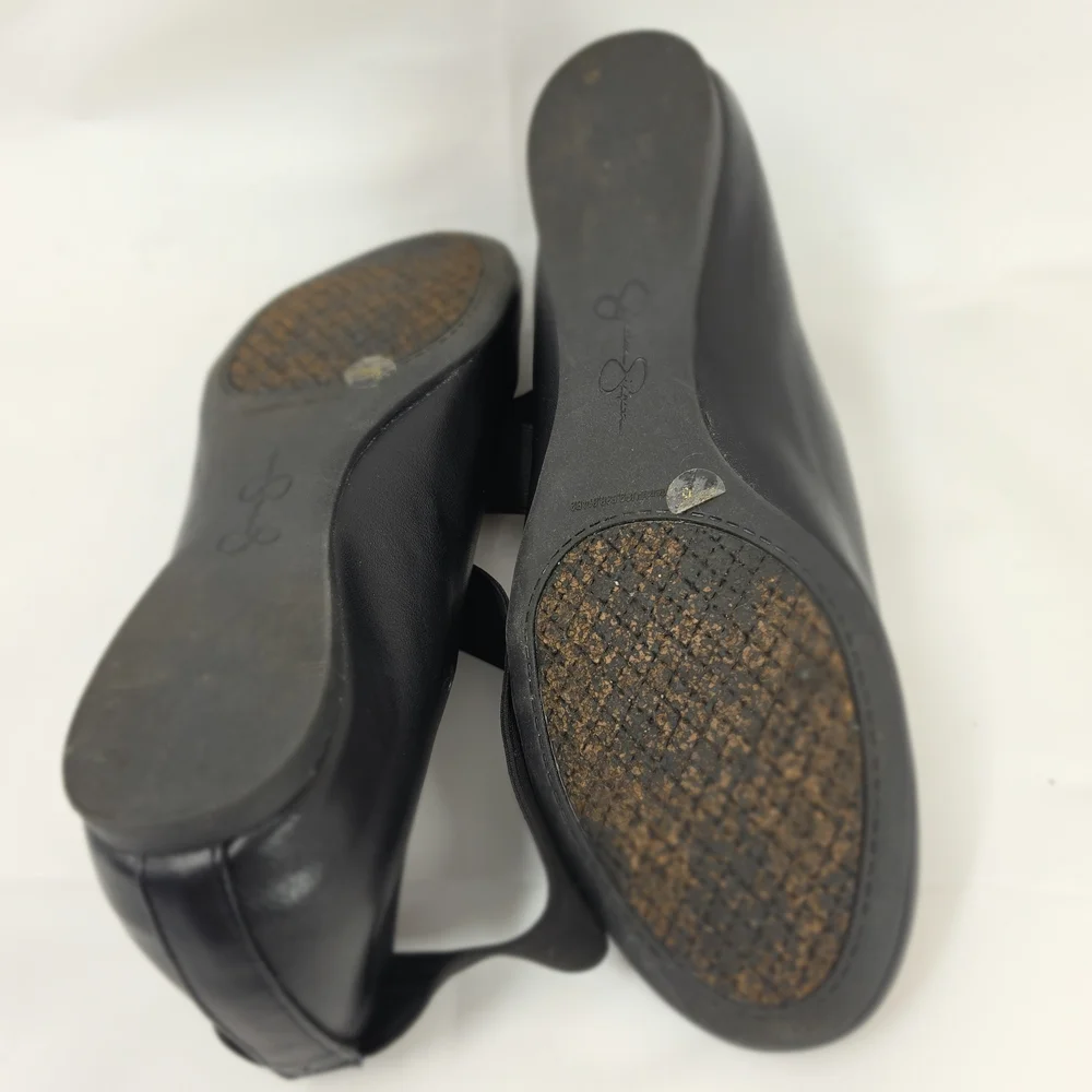 Jessica Simpson Girls Ballet Flats Black Elastic Strap Mary Jane Shoes Size 5